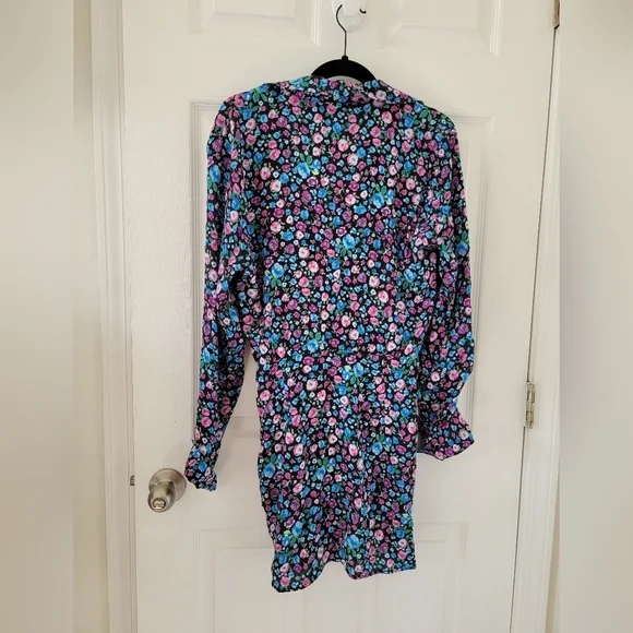 Zara Floral Short Satin Dress - Picture 10 of 10